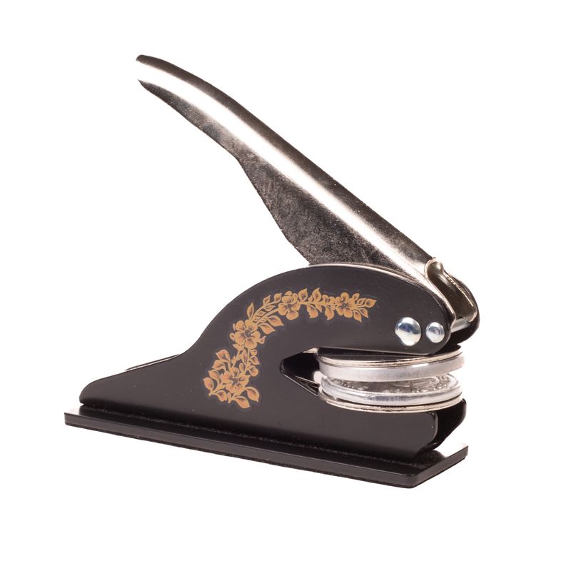 handheld desktop black gold book embosser